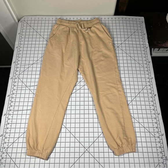 We Wore What Active Women's Classic Sweatpants Tan Sm High Rise Relaxed Joggers - Picture 2 of 14